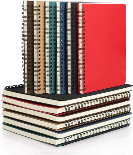 Vista 16 de EUSOAR - Cuaderno rayado A5 con espiral, para escritura, viajes, notas, diario, bocetos, para estudiantes, oficina, negocios, tapa de 3