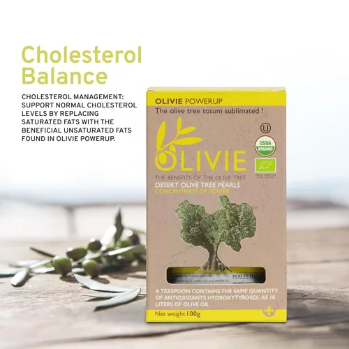 Vista 3 de OLIVIE, Cápsulas de extracto de hoja de olivo orgánico, perlas PowerUp de OLIVIE, suplemento de hidroxitirosol, polifenoles antioxidantes, apoyo