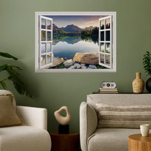Vista 27 de wall26 Vinilo mural de pared extraíble – ANSE Lazio Beach en la isla Praslin en Seychelles - Decoración de pared creativa de ventana – 24 x 32