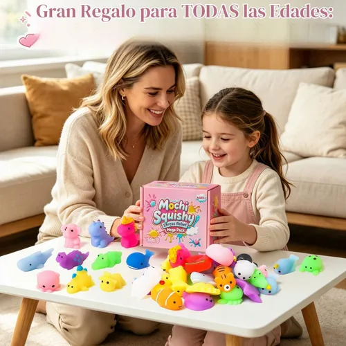 Vista 6 de Mini juguetes esponjosos, 30 piezas lindos Mochi Squeeze juguetes para recuerdos de fiesta