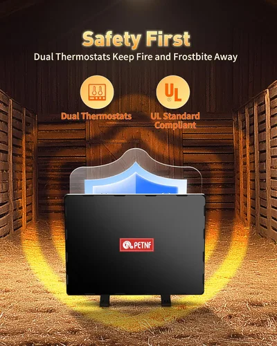 Vista 4 de PETNF Calentador de gallinero de 140 vatios, calentador de pollo de calor radiante, diseño de eficiencia energética, más seguro que las lámparas
