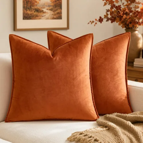 Vista 44 de MIULEE Paquete de 2 fundas de cojín decorativas de terciopelo suave, cuadradas, unicolor, para sofá, dormitorio, automóvil, 16 x 16 pulgadas