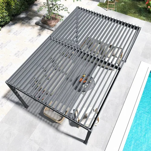 Vista 11 de Domi Pergola Screen All Aluminum, sombra de privacidad, 1 paquete, marrón
