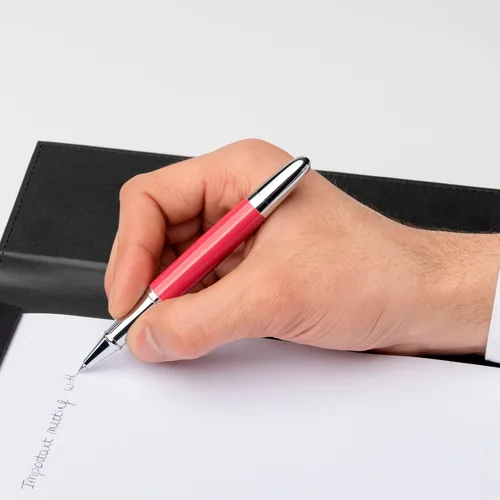 Vista 5 de Hugo Boss Rollerball Pen Icon Tinta Negra Caja De Regalo (Corail/Cromo)