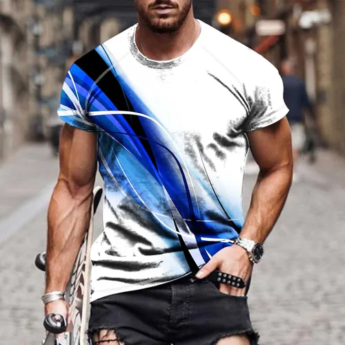 Vista 2 de Camisetas gráficas de diseñador para hombre, camiseta de manga corta con estampado digital, camiseta deportiva de verano, camiseta de manga corta