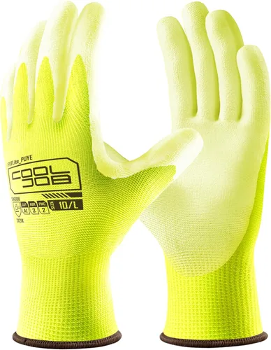 Vista 15 de COOLJOB Paquete de 12/60 pares de guantes de trabajo de seguridad a granel con revestimiento de poliuretano de agarre, guantes de punto sin costuras
