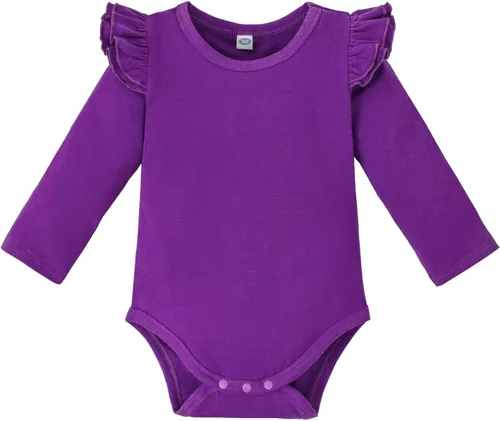 Vista 27 de Magic Park 0-24M Mameluco para bebé niña, traje de una pieza para bebé niña de color sólido, camiseta con volantes para niña, camiseta para bautizo