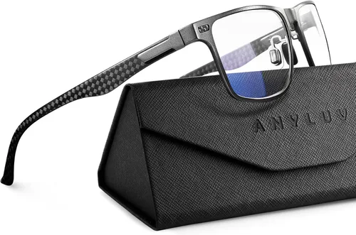 Vista 9 de ANYLUV Blue Light Glasses Men, Relieve Eyestrain and Eye Protection, Al-Mg Metal Computer Blue Light Blocking Glasses