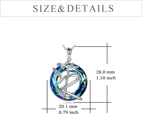 Vista 3 de Collar de árbol de la vida, regalos para mujer, plata de ley 925 con letra inicial A-Z, colgante de árbol genealógico, joyería de cristal, regalos