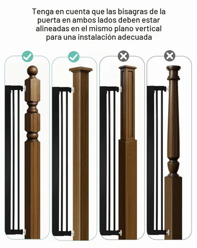 Vista 8 de COMOMY - Puerta de bebé de 76 cm de alto para escaleras y umbrales, se ajusta a aberturas de 75 cm a 103 cm de ancho, puerta para perros de cierre