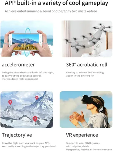 Vista 5 de E88 WIFI FPV Dron, Quadcopter con gran angular HD 4K Cámara de retención de altura RC plegable Quadcopter Drones UAV, negro