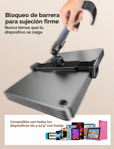 Vista 4 de TAZENI Soporte para tableta 3 en 1 para botella de coche, soporte para tableta de automóvil, soporte de tableta de aleación de aluminio resistente