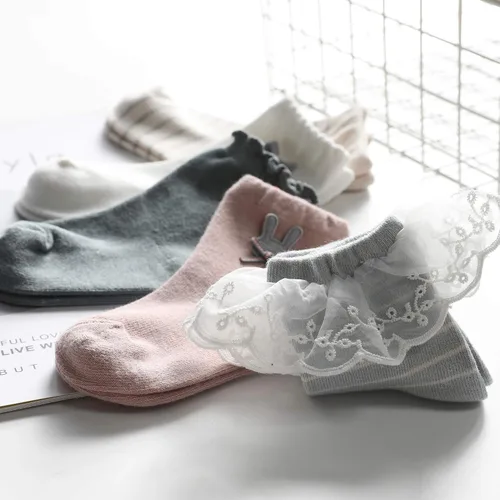 Vista 5 de Paquete de 10 calcetines para bebés recién nacidos, unisex, calcetines elásticos de algodón cómodos para todo el día