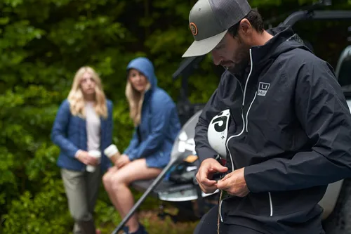 Vista 6 de HUK Chaqueta con cremallera impermeable y resistente al viento para hombre