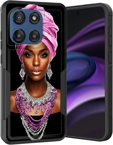 Vista 131 de para Moto G Play 4G 2024, funda de dos capas híbrida resistente y a prueba de golpes, PC duro + silicona suave protectora para Motorola Moto G Play