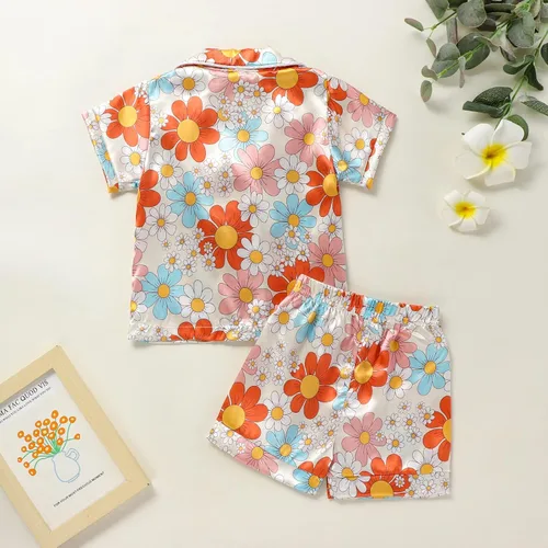 Vista 20 de Conjunto de pijama de manga larga con botones para niña pequeña, conjunto de ropa de dormir