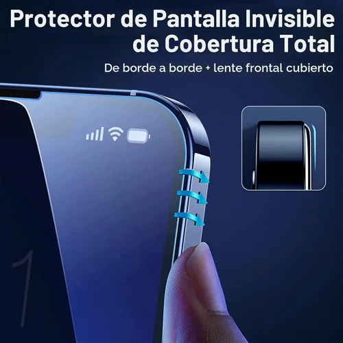 Vista 5 de UltraGlass TOP - Vidrio 9H+ para protector de pantalla iPhone 14, a prueba de roturas con grado militar y duradero, vidrio templado con protección