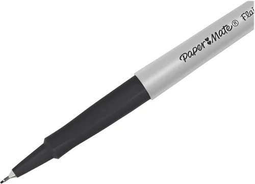 Vista 4 de Paper Mate Flair - Bolígrafos de punta de fieltro ultra fina (0.016 in), color negro, 12 unidades, perfectos para una escritura precisa y expresiva
