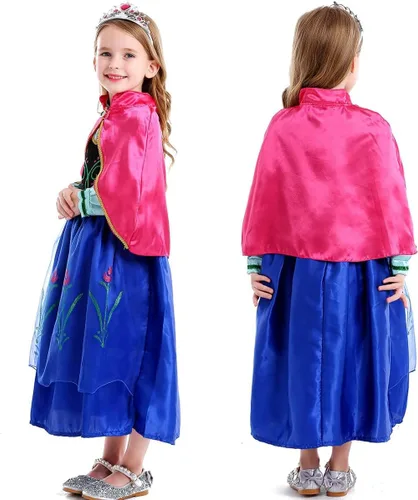 Vista 4 de Luzlen Princess Costume for Toddler Girls Halloween Christmas Dress Party with Accessories Blue