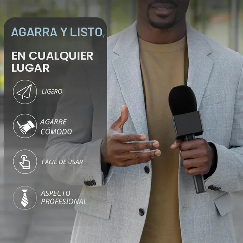 Vista 6 de TONOR Adaptador de mano para micrófono de entrevista, mango de micrófono inalámbrico para Lavalier, compatible con Rode, DJI y All Lav Mic, soporte