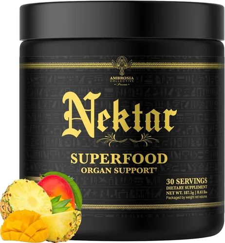 Vista 12 de Ambrosia Superfood Polvo de apoyo para órganos y ciclos Soporte hepático y renal con cardo mariano, arroz de levadura roja y CoQ10 13