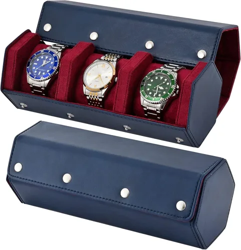 Vista 19 de ROSELLE Funda de reloj individual para hombre y mujer - Estuche de viaje Negro-1
