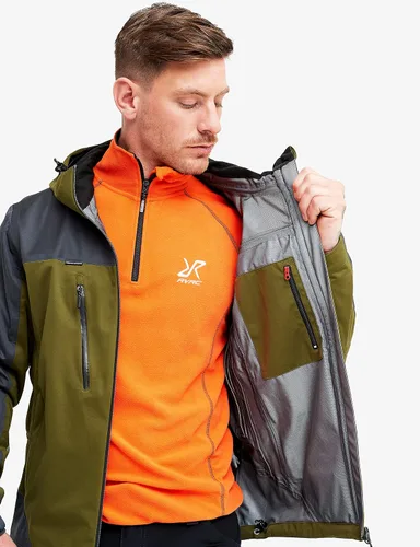 Vista 5 de RevolutionRace Chaqueta Silence Proshell para hombre chaqueta impermeable Softshell con cremalleras de ventilación
