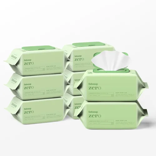 Vista 9 de BEBESUP - Toallitas desechables #1 de Corea- Toallitas orgánicas extra gruesas 100% a base de plantas, hipoalergénicas, biodegradables, 99% a base