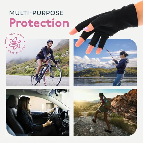 Vista 8 de SUNUV Lámpara de uñas LED UV, guantes de luz UV para uñas de gel, guantes sin dedos con protección UV, secador de uñas para lámpara de curado
