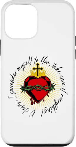 Vista 16 de Surrender Novena O Jesus Catholic Black Letter Case for iPhone 17