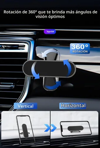 Vista 3 de Soporte magnético para teléfono de coche, 2 unidades, rotación de 360°, apto para teléfonos inteligentes generales