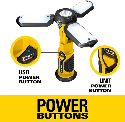 Vista 4 de STANLEY SAT3S Satellite luz de trabajo LED de 300 lúmenes recargable con cargador USB