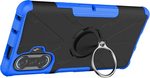 Vista 3 de Funda compatible con Xiaomi Poco F3 GT, compatible con Redmi K40 Gaming Case Stand 2 en 1 Funda para teléfono azul