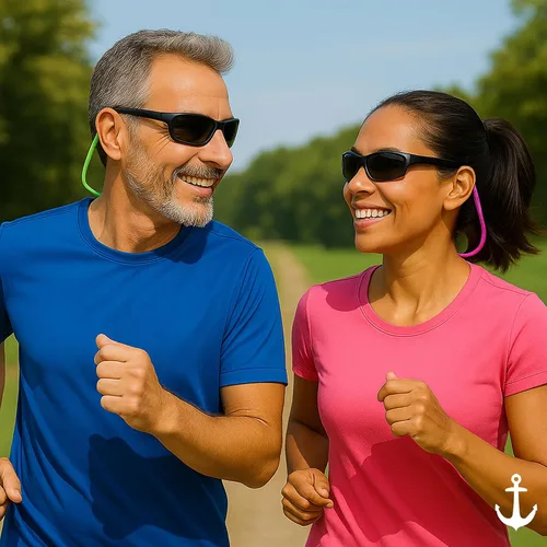 Vista 6 de Correas para gafas Anchor ajustables - Correas para gafas de sol - Correas deportivas para gafas para niños, hombres y mujeres - Soportes atléticos