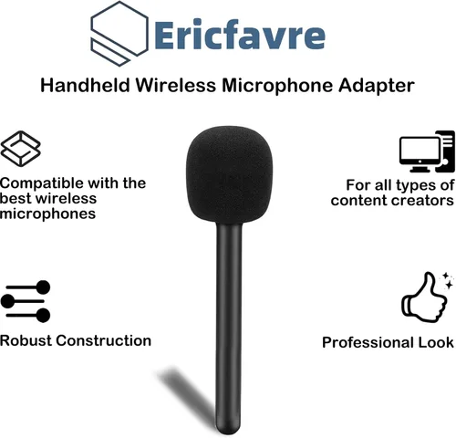 Vista 2 de Soporte de micrófono para Rode Wireless GO 2 II, soporte de micrófono compatible con DJI Mic 2/1 Hollylandia Micrófono inalámbrico de mano