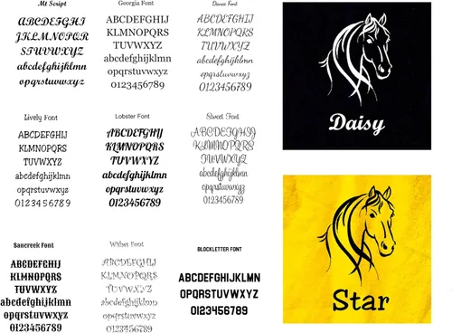 Vista 2 de SONA G DESIGNS Toalla de mano bordada de caballo de algodón con clip - se puede personalizar (Aqua)