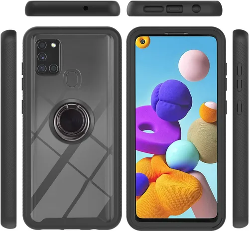 Vista 62 de Funda compatible con Xiaomi Poco X3 NFC, compatible con Xiaomi Poco X3 Pro/Poco X3 Ring Stand 3 en 1, color negro