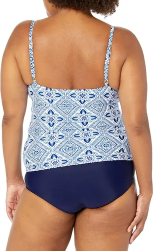 Vista 2 de Top de traje de baño tankini con tirantes