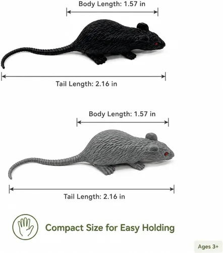 Vista 2 de 30 piezas de mini ratones falsos de ratones falsos realistas ratones falsos ratones pequeños ratones de plástico realista terror figuras de ratón