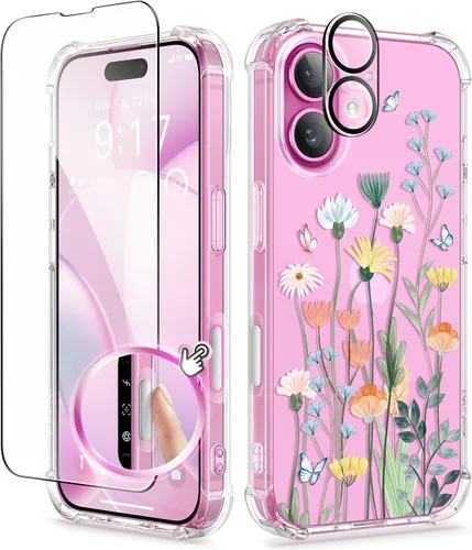 Vista 30 de GVIEWIN - Funda para iPhone 11 con protector de pantalla + protector de lente de cámara, cubierta protectora transparente suave de poliuretano