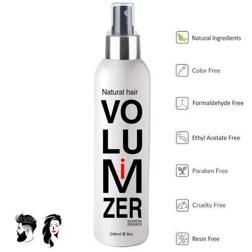 Vista 5 de KERATIN RESEARCH Spray voluminizador de cabello fino + espesante para mujeres y hombres, elevación natural instantánea para hebras más finas