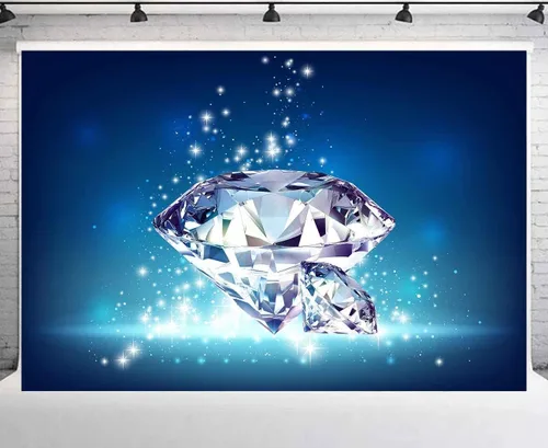 Vista 10 de Telón de fondo de diamantes brillantes para decoración de boda, gemas de diamantes de cristal grandes (sin brillantina), telón de fondo de fotos
