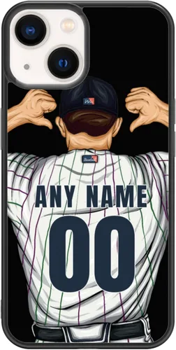 Vista 33 de Custome - Funda de teléfono de béisbol, diseño creativo de béisbol deportivo con número de estrella para iPhone 11, 12, 13, 14, 15 Pro Max Plus Mini
