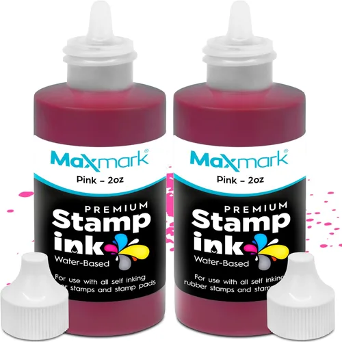 Vista 32 de MaxMark Premium - Tinta de recarga con punta de control en botella para sellos autoentintados, color negro - 1 onza