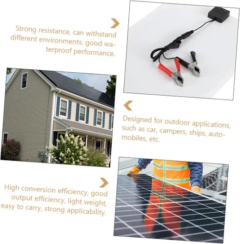 Vista 8 de BESPORTBLE Kit de panel solar portátil de CC con puertos USB duales y controlador de carga para mantenimiento de batería de barco de camping RV