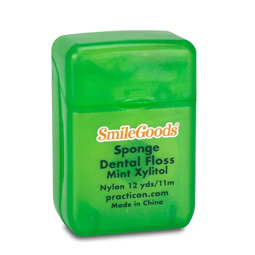 Vista 2 de SmileGoods - Esponja dental de hilo dental, 12 yardas, xilitol menta, paquete a granel de 72