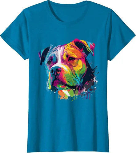 Vista 100 de Colorful American Bulldog American Bully Men Women T-Shirt Asphalt Grey