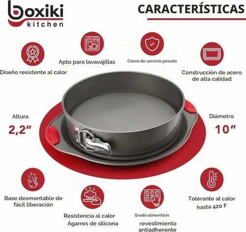 Vista 2 de Molde antiadherente de Boxiki Kitchen sartenes 2-en-1 y molde en forma de anillo sartenes con mango de silicona a prueba de pérdidas.