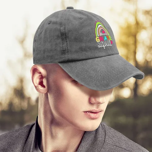 Vista 4 de Sun hat Womens Rainbow That Reads Second Grade Squads Hiking hat Women Hunting hat Gifts for Son Baseball Cap