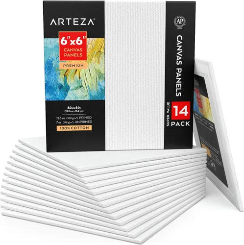 Vista 8 de Panel de lienzo Arteza 8 x 10, 100 % algodón (paquete de 14)